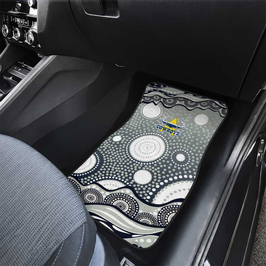 North Queensland Cowboys Car Mats Aboriginal Dot Pattern - Rugby Mascot Heritage Pride