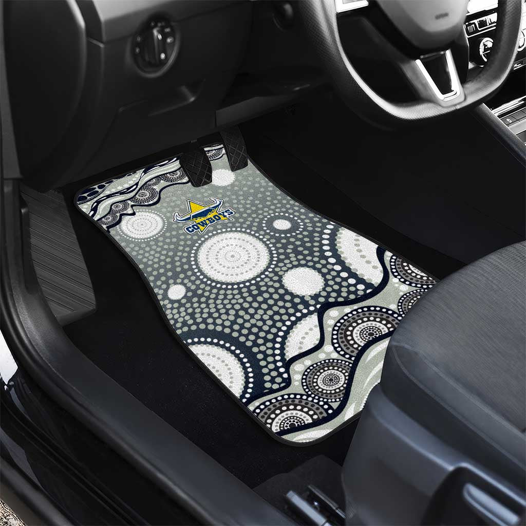 North Queensland Cowboys Car Mats Aboriginal Dot Pattern - Rugby Mascot Heritage Pride