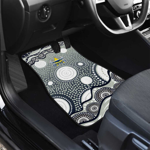 North Queensland Cowboys Car Mats Aboriginal Dot Pattern - Rugby Mascot Heritage Pride