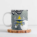 North Queensland Cowboys Ceramic Mug Aboriginal Dot Pattern - Rugby Mascot Heritage Pride