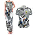North Queensland Cowboys Couples Matching Tank Maxi Dress and Hawaiian Shirt Aboriginal Dot Pattern - Rugby Mascot Heritage Pride