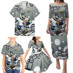 North Queensland Cowboys Family Matching Puletasi and Hawaiian Shirt Aboriginal Dot Pattern - Rugby Mascot Heritage Pride