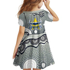 North Queensland Cowboys Family Matching Summer Maxi Dress and Hawaiian Shirt Aboriginal Dot Pattern - Rugby Mascot Heritage Pride