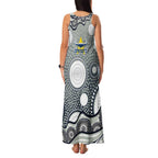 North Queensland Cowboys Family Matching Tank Maxi Dress and Hawaiian Shirt Aboriginal Dot Pattern - Rugby Mascot Heritage Pride