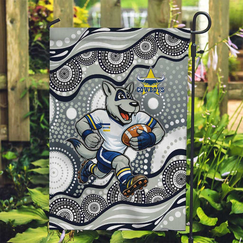North Queensland Cowboys Garden Flag Aboriginal Dot Pattern - Rugby Mascot Heritage Pride