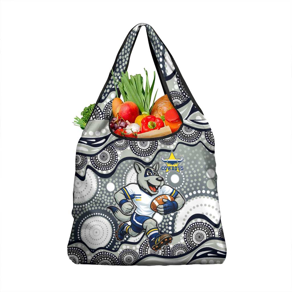 North Queensland Cowboys Grocery Bag Aboriginal Dot Pattern - Rugby Mascot Heritage Pride