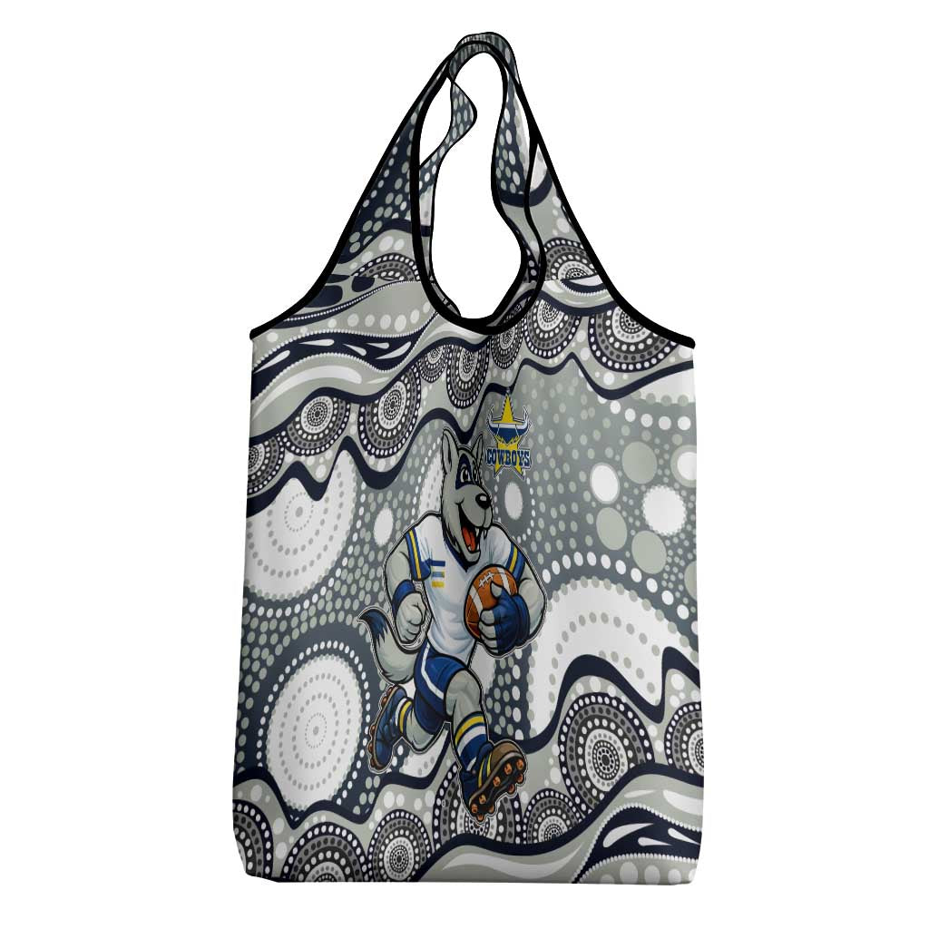 North Queensland Cowboys Grocery Bag Aboriginal Dot Pattern - Rugby Mascot Heritage Pride