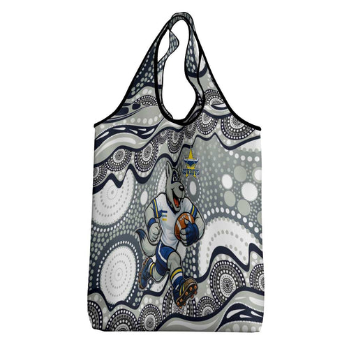 North Queensland Cowboys Grocery Bag Aboriginal Dot Pattern - Rugby Mascot Heritage Pride