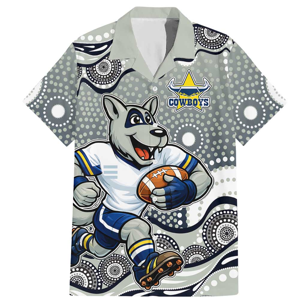 North Queensland Cowboys Hawaiian Shirt Aboriginal Dot Pattern - Rugby Mascot Heritage Pride