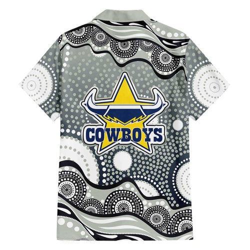 North Queensland Cowboys Hawaiian Shirt Aboriginal Dot Pattern - Rugby Mascot Heritage Pride