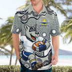 North Queensland Cowboys Hawaiian Shirt Aboriginal Dot Pattern - Rugby Mascot Heritage Pride