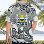North Queensland Cowboys Hawaiian Shirt Aboriginal Dot Pattern - Rugby Mascot Heritage Pride