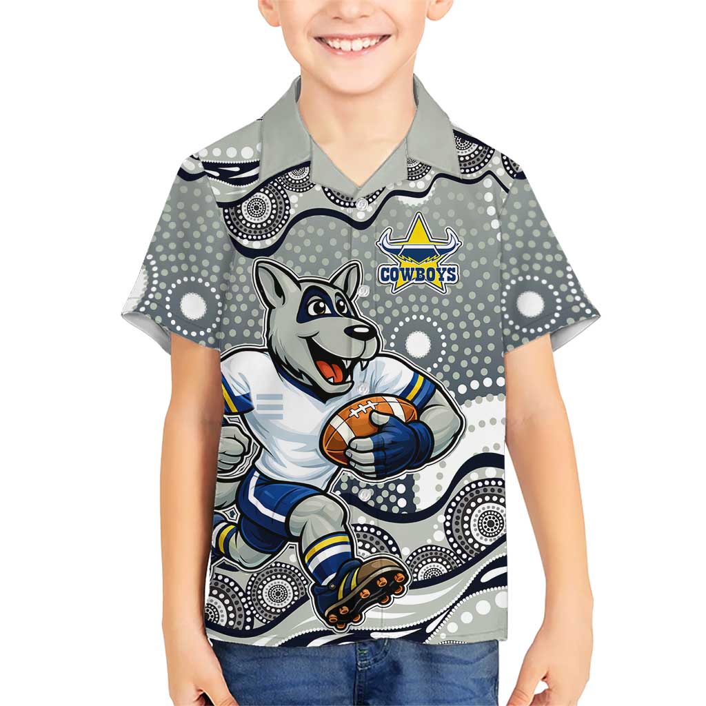 North Queensland Cowboys Hawaiian Shirt Aboriginal Dot Pattern - Rugby Mascot Heritage Pride