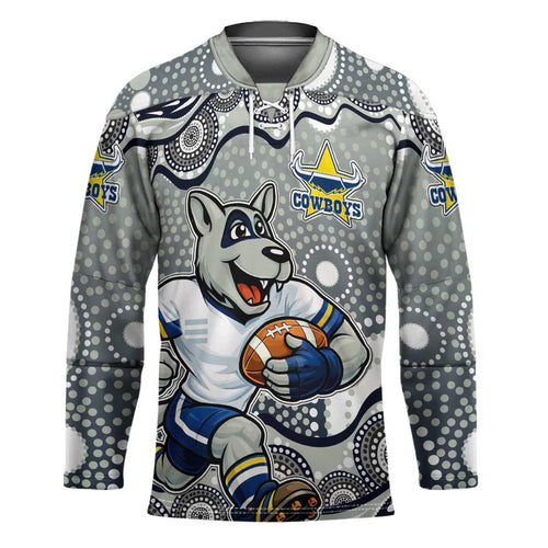 North Queensland Cowboys Hockey Jersey Aboriginal Dot Pattern - Rugby Mascot Heritage Pride