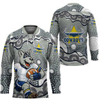 North Queensland Cowboys Hockey Jersey Aboriginal Dot Pattern - Rugby Mascot Heritage Pride