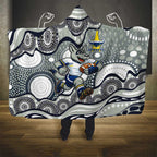 North Queensland Cowboys Hooded Blanket Aboriginal Dot Pattern - Rugby Mascot Heritage Pride