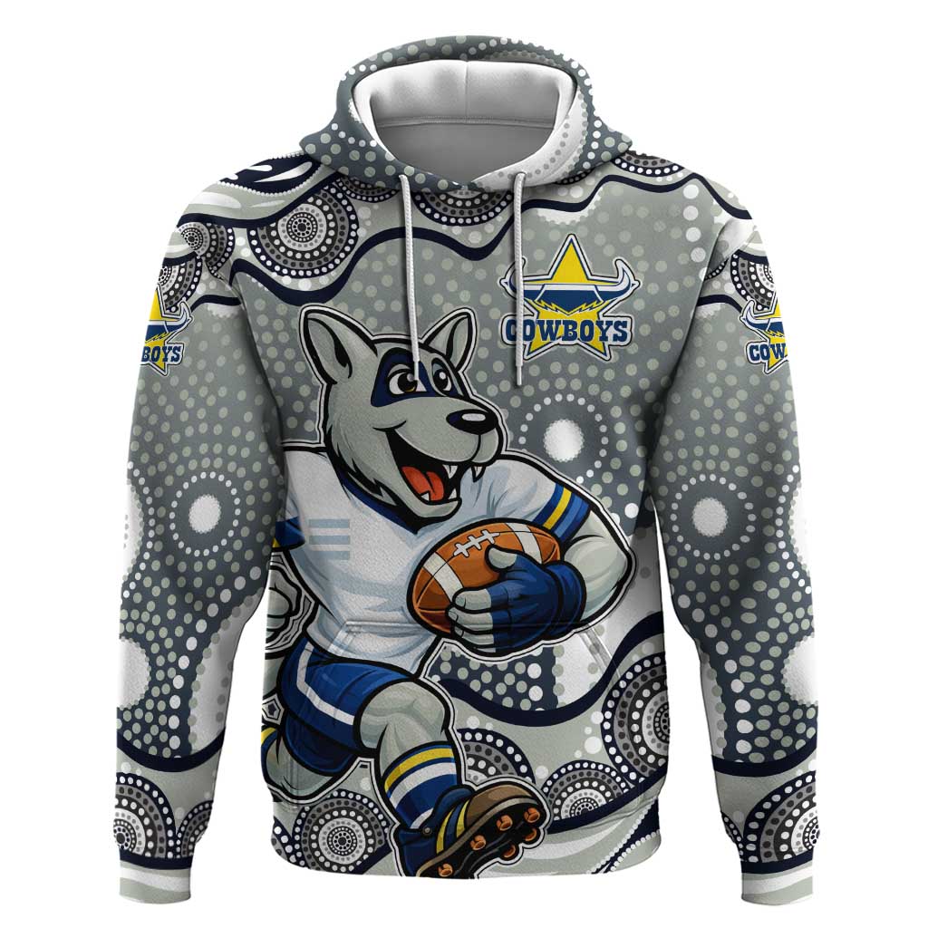 North Queensland Cowboys Hoodie Aboriginal Dot Pattern - Rugby Mascot Heritage Pride