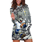 North Queensland Cowboys Hoodie Dress Aboriginal Dot Pattern - Rugby Mascot Heritage Pride