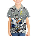 North Queensland Cowboys Kid Hawaiian Shirt Aboriginal Dot Pattern - Rugby Mascot Heritage Pride