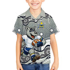North Queensland Cowboys Kid Hawaiian Shirt Aboriginal Dot Pattern - Rugby Mascot Heritage Pride