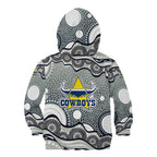 North Queensland Cowboys Kid Hoodie Aboriginal Dot Pattern - Rugby Mascot Heritage Pride