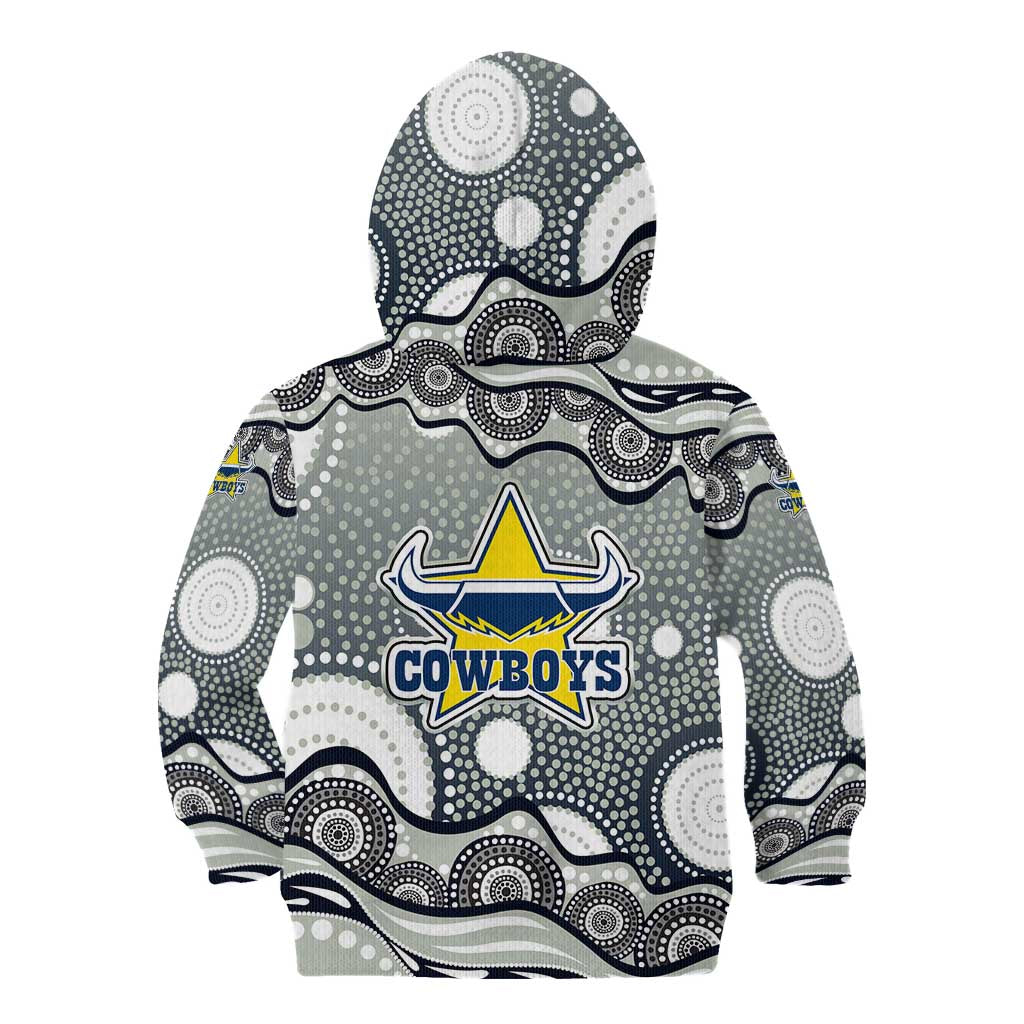 North Queensland Cowboys Kid Hoodie Aboriginal Dot Pattern - Rugby Mascot Heritage Pride