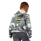 North Queensland Cowboys Kid Hoodie Aboriginal Dot Pattern - Rugby Mascot Heritage Pride