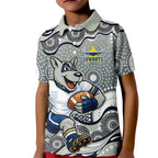 North Queensland Cowboys Kid Polo Shirt Aboriginal Dot Pattern - Rugby Mascot Heritage Pride