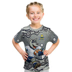 North Queensland Cowboys Kid T Shirt Aboriginal Dot Pattern - Rugby Mascot Heritage Pride