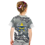 North Queensland Cowboys Kid T Shirt Aboriginal Dot Pattern - Rugby Mascot Heritage Pride