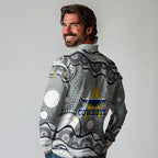 North Queensland Cowboys Long Sleeve Polo Shirt Aboriginal Dot Pattern - Rugby Mascot Heritage Pride