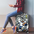 North Queensland Cowboys Luggage Cover Aboriginal Dot Pattern - Rugby Mascot Heritage Pride