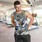 North Queensland Cowboys Men Tank Top Aboriginal Dot Pattern - Rugby Mascot Heritage Pride