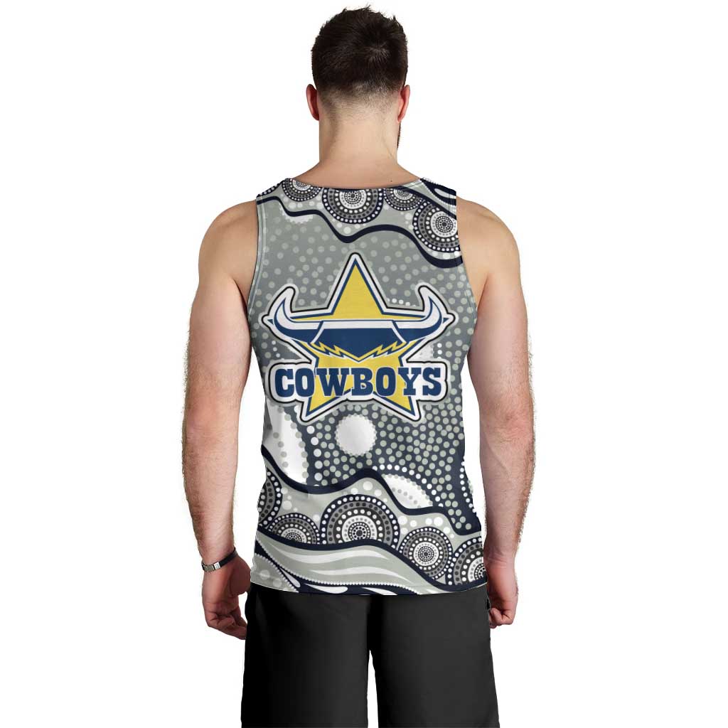 North Queensland Cowboys Men Tank Top Aboriginal Dot Pattern - Rugby Mascot Heritage Pride