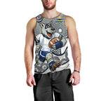 North Queensland Cowboys Men Tank Top Aboriginal Dot Pattern - Rugby Mascot Heritage Pride