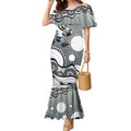 North Queensland Cowboys Mermaid Dress Aboriginal Dot Pattern - Rugby Mascot Heritage Pride