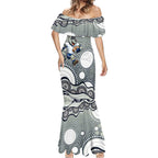 North Queensland Cowboys Mermaid Dress Aboriginal Dot Pattern - Rugby Mascot Heritage Pride