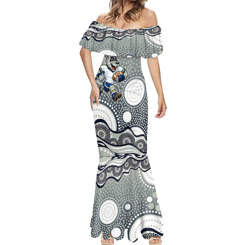 North Queensland Cowboys Mermaid Dress Aboriginal Dot Pattern - Rugby Mascot Heritage Pride