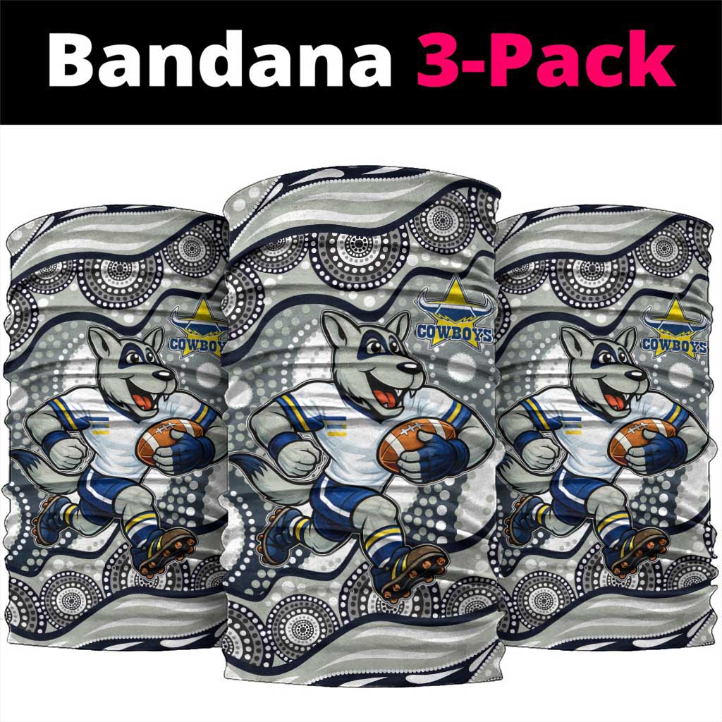 North Queensland Cowboys Neck Gaiter Aboriginal Dot Pattern - Rugby Mascot Heritage Pride