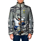 North Queensland Cowboys Padded Jacket Aboriginal Dot Pattern - Rugby Mascot Heritage Pride