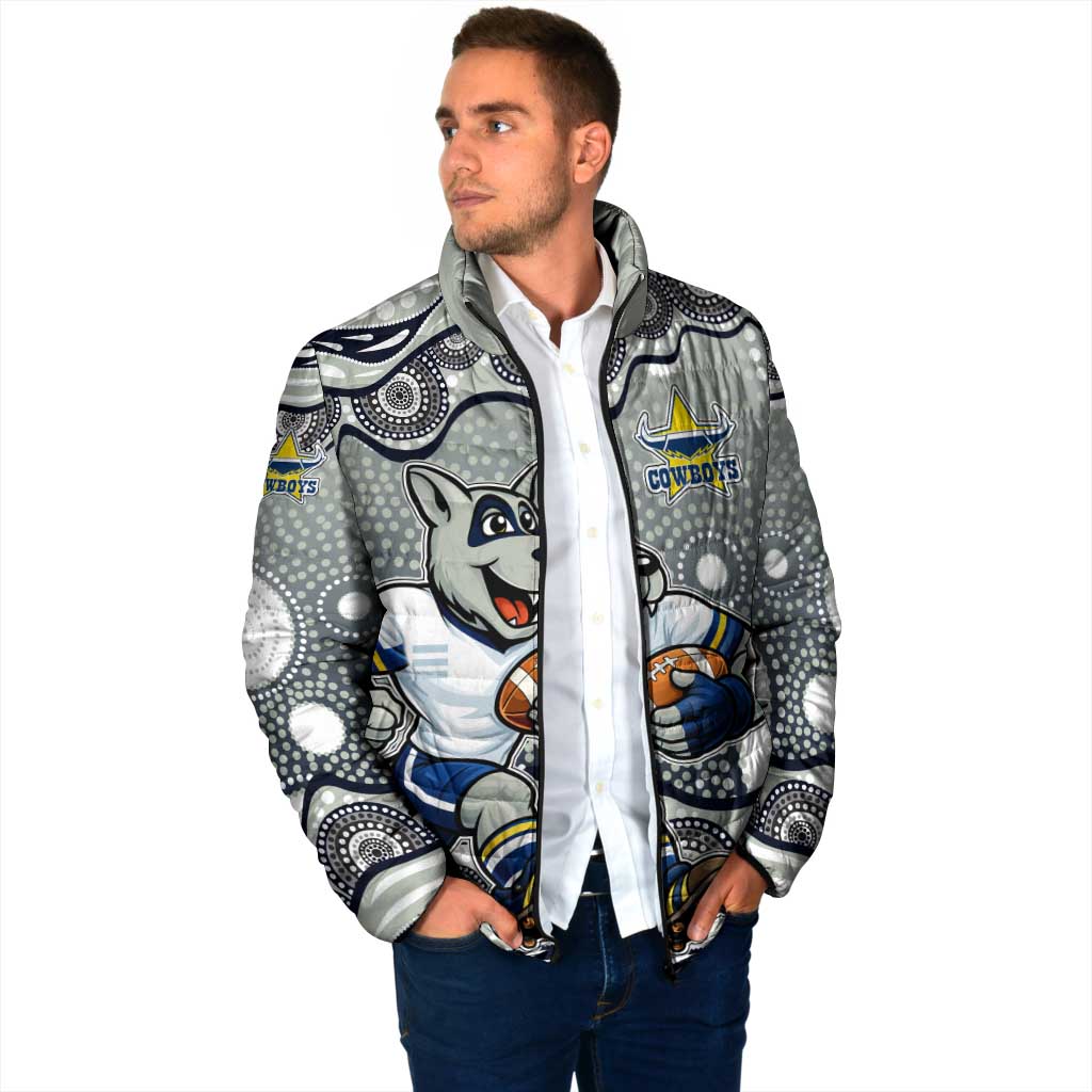 North Queensland Cowboys Padded Jacket Aboriginal Dot Pattern - Rugby Mascot Heritage Pride