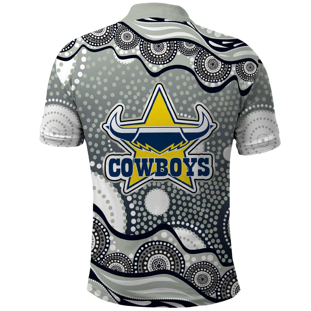 North Queensland Cowboys Polo Shirt Aboriginal Dot Pattern - Rugby Mascot Heritage Pride