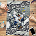 North Queensland Cowboys Puzzle Aboriginal Dot Pattern - Rugby Mascot Heritage Pride