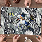 North Queensland Cowboys Puzzle Aboriginal Dot Pattern - Rugby Mascot Heritage Pride