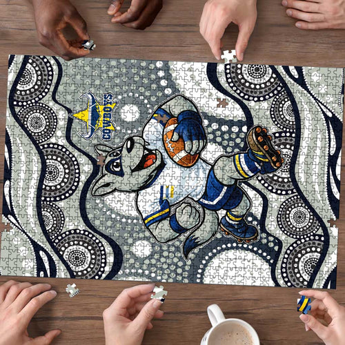 North Queensland Cowboys Puzzle Aboriginal Dot Pattern - Rugby Mascot Heritage Pride