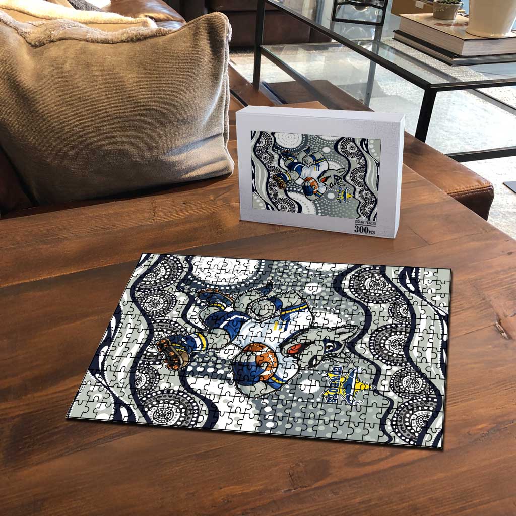 North Queensland Cowboys Puzzle Aboriginal Dot Pattern - Rugby Mascot Heritage Pride