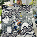 North Queensland Cowboys Quilt Aboriginal Dot Pattern - Rugby Mascot Heritage Pride
