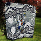 North Queensland Cowboys Quilt Aboriginal Dot Pattern - Rugby Mascot Heritage Pride