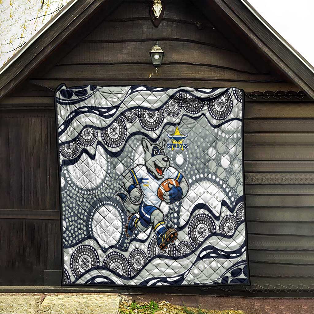 North Queensland Cowboys Quilt Aboriginal Dot Pattern - Rugby Mascot Heritage Pride