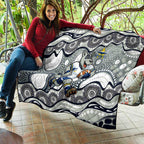 North Queensland Cowboys Quilt Aboriginal Dot Pattern - Rugby Mascot Heritage Pride